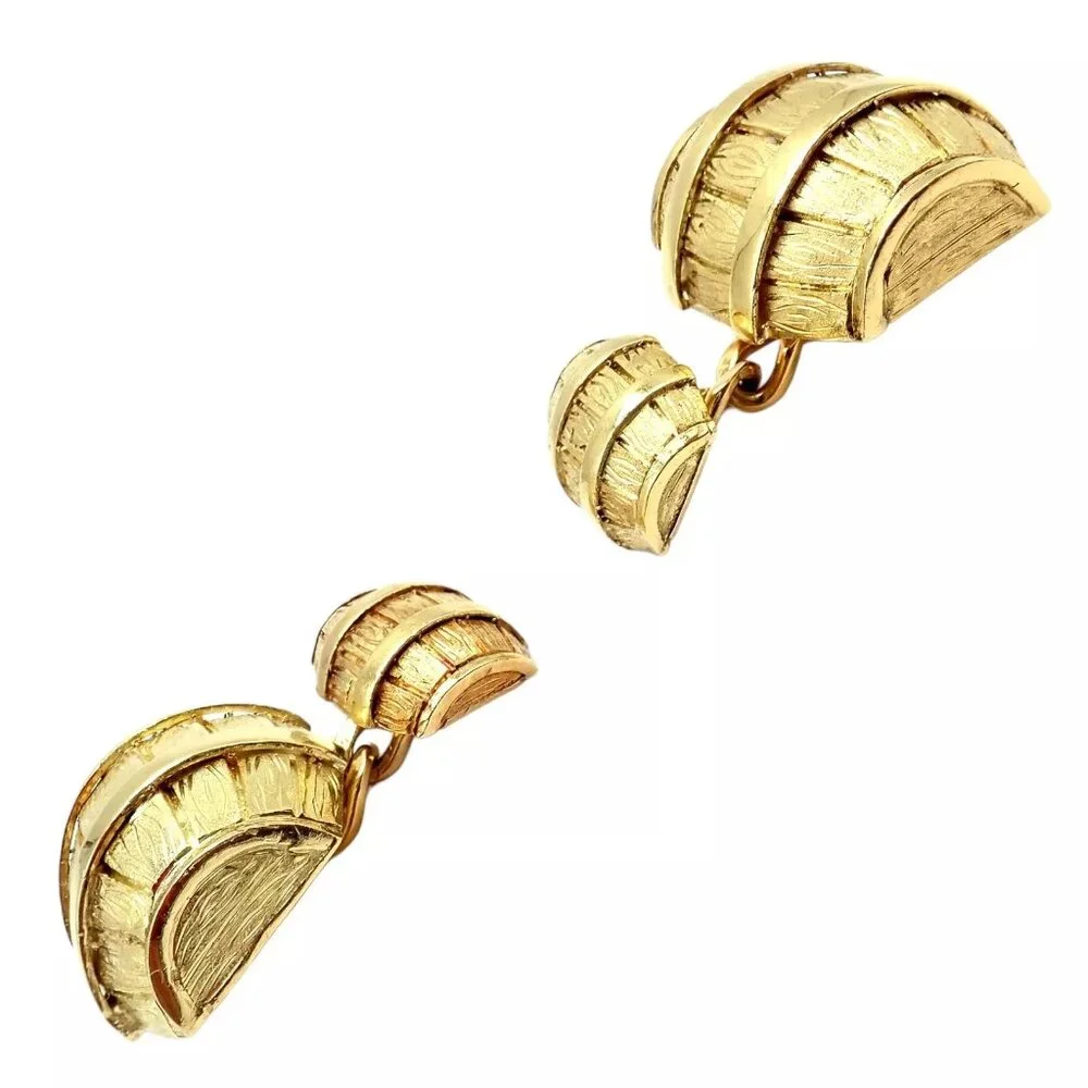 Rare! Vintage Cartier 18k Yellow Gold Barrel Cufflinks 1970's